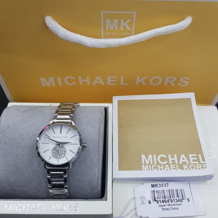  Shop Authentic Michael Kors Portia Quartz Silver Dial Silver Steel Strap Watch For Women - MK3837 - Luxxuri
