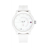  Shop Authentic Tommy Hilfiger Denim White Dial White Rubber Strap Watch for Men - 1791558 - Luxxuri