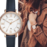  Shop Authentic Fossil Jacqueline White Dial Blue Leather Strap Watch for Women - ES4291 - Luxxuri