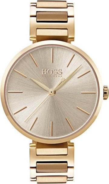  Shop Authentic Hugo Boss Allusion Gold Dial Gold Steel Strap Watch for Women - 1502415 - Luxxuri