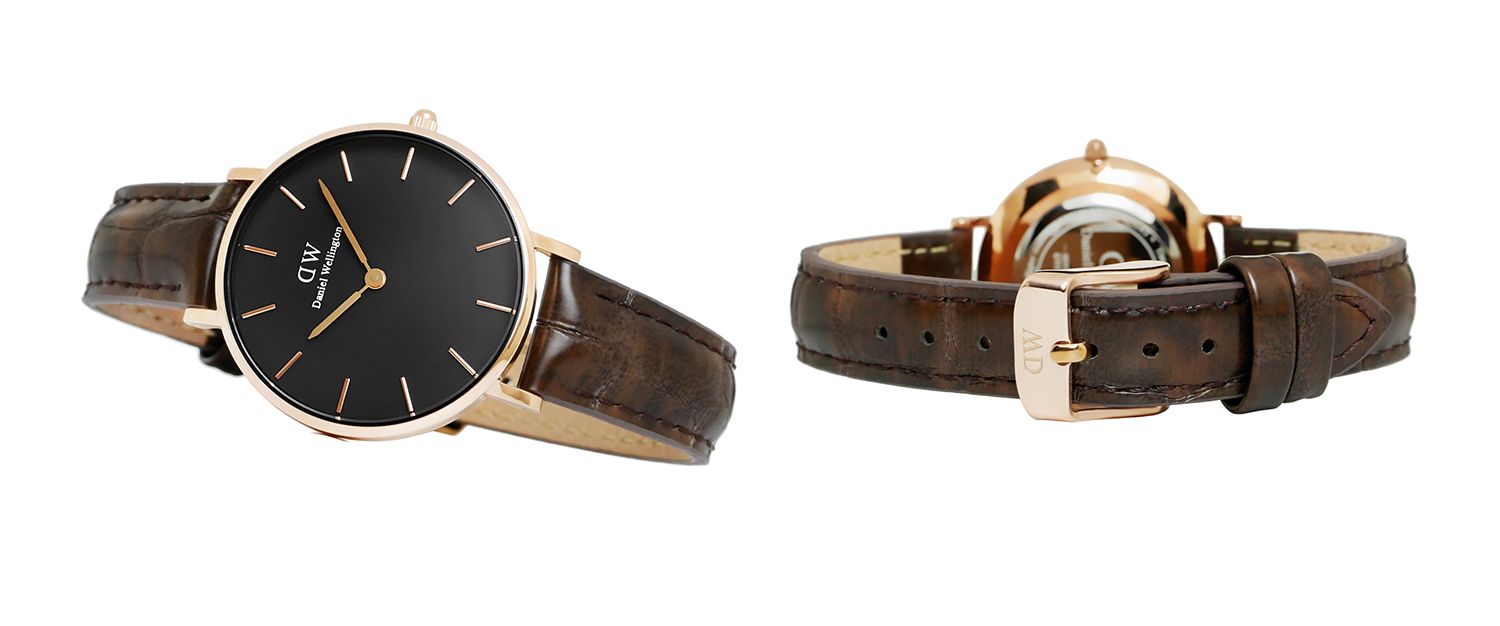  Shop Authentic Daniel Wellington Classic Petite York Black Dial Brown Leather Strap Watch For Women - DW00100170 - Luxxuri