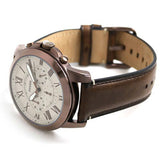  Shop Authentic Fossil Grant Chronograph White Dial Brown Leather Strap Watch for Men - FS5344 - Luxxuri