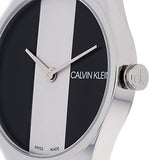  Shop Authentic Calvin Klein Rebel White Black Dial White Leather Strap Watch for Women - K8P231L1 - Luxxuri