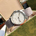  Shop Authentic Gucci G Timeless Quartz White Dial Grey NATO Strap Watch For Women - YA1264184 - Luxxuri