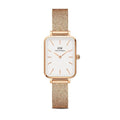  Shop Authentic Daniel Wellington Quadro Pressed Melrose White Dial Rose Gold Mesh Strap Watch For Women - DW00100465 - Luxxuri