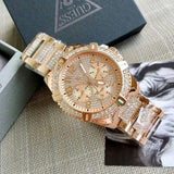  Shop Authentic Guess Frontier Chronograph Crystals Rose Gold Dial Rose Gold Steel Strap Watch for Men - W0799G3 - Luxxuri