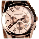  Shop Authentic Emporio Armani Valente Chronograph Rose Gold Dial Rose Gold Steel Strap Watch For Men - AR0365 - Luxxuri