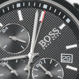  Shop Authentic Hugo Boss Velocity Black Dial Black Leather Strap Watch for Men - 1513716 - Luxxuri