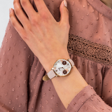  Shop Authentic Fossil Jacqueline Three Hand Mother of Pearl Dial Pink Leather Strap Watch for Women - ES4671 - Luxxuri