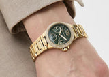  Shop Authentic Michael Kors Camille Multifunction Green Dial Gold Steel Strap Watch For Women - MK6981 - Luxxuri