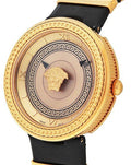  Shop Authentic Versace V Metal Icon Gold Dial Black & Gold Strap Watch for Women - VLC030014 - Luxxuri