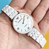  Shop Authentic Emporio Armani Ceramica Mother of Pearl Dial White Ceramic Strap Watch For Women - AR1486 - Luxxuri