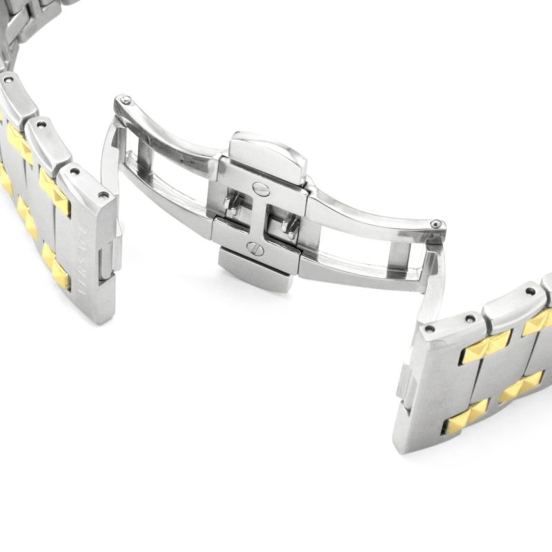  Shop Authentic Versace Chain Reaction Quartz White Dial Two Tone Steel Strap Watch for Men - VEDY00519 - Luxxuri