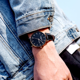  Shop Authentic Daniel Wellington Classic Sheffield Black Dial Black Leather Strap Watch For Men - DW00100133 - Luxxuri