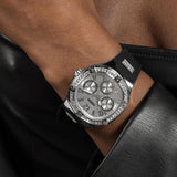  Shop Authentic Guess Duchess Crystals Silver Dial Black Silicon Strap Watch For Women - GW0619L1 - Luxxuri