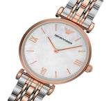  Shop Authentic Emporio Armani T Bar Gianni Classic Mother Of Pearl Dial Two Tone Steel Strap Watch For Women - AR1683 - Luxxuri
