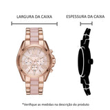  Shop Authentic Michael Kors Bradshaw Chronograph Pink Dial Two Tone Steel Strap Watch For Women - MK6830 - Luxxuri