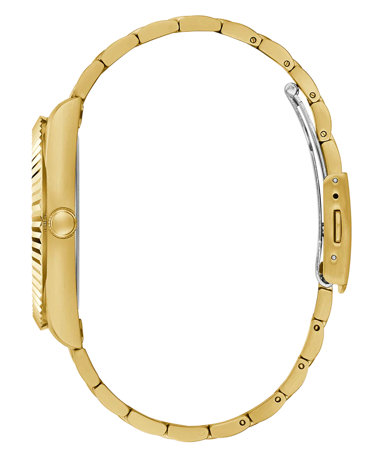  Shop Authentic Guess Connoisseur Analog Gold Dial Gold Steel Strap Watch For Men - GW0542G2 - Luxxuri