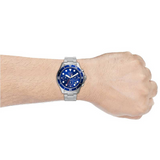  Shop Authentic Fossil FB-03 Chronograph Blue Dial Silver Steel Strap Watch for Men - FS5724 - Luxxuri