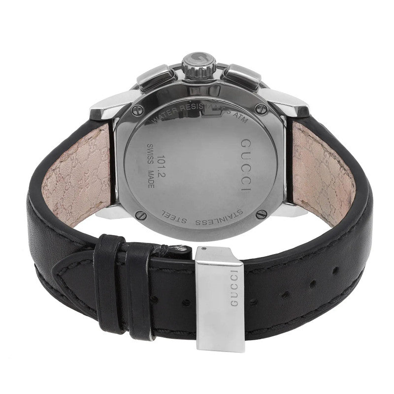  Shop Authentic Gucci G Chrono Black Dial Black Leather Strap Watch For Men - YA101205 - Luxxuri