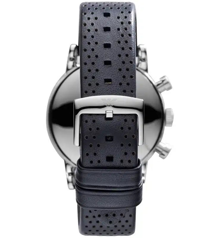  Shop Authentic Emporio Armani Luigi Chronograph Blue Dial Black Leather Strap Watch For Men - AR1736 - Luxxuri