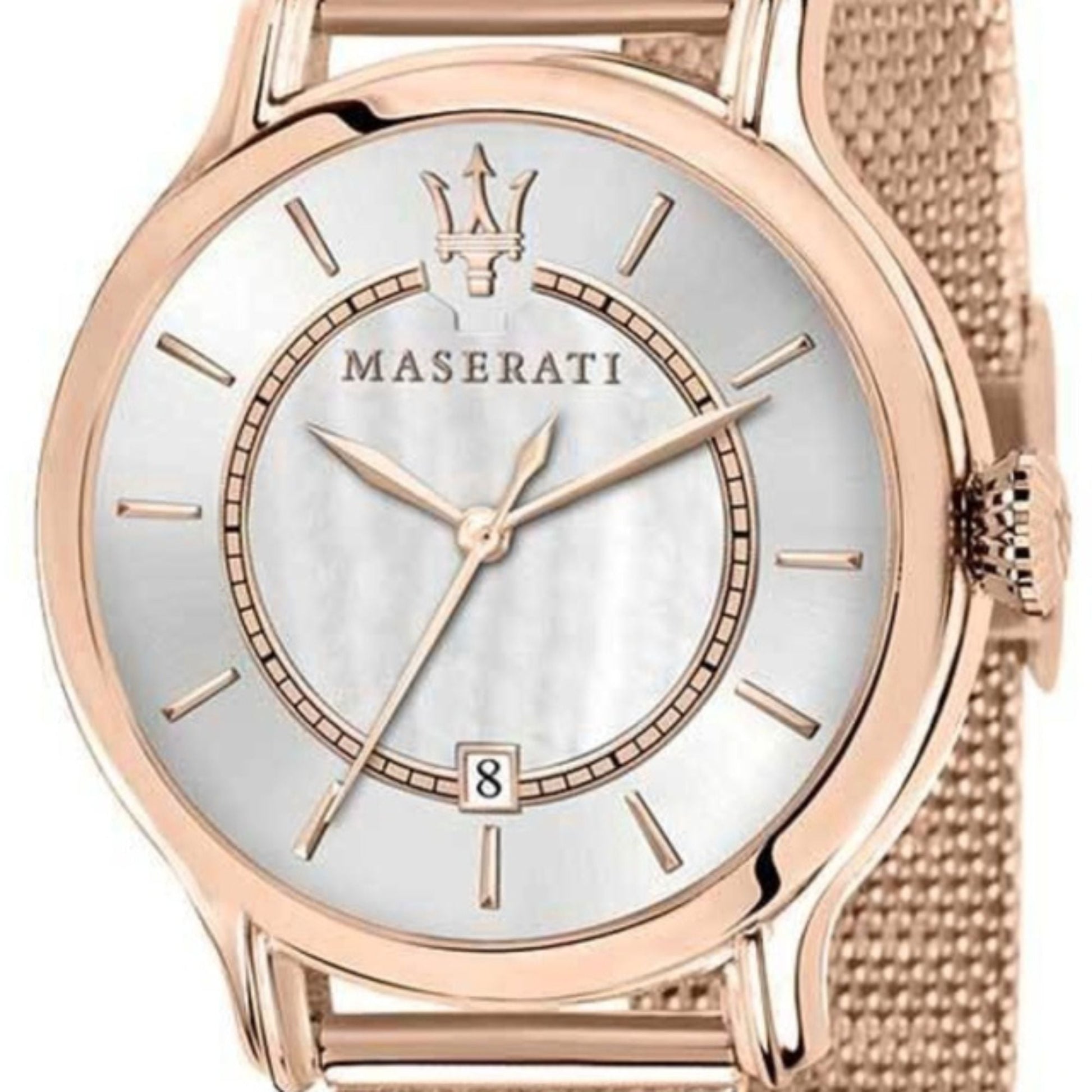  Shop Authentic Maserati Epoca Mother of Pearl Dial Rose Gold Mesh Strap Watch For Women - R8853118506 - Luxxuri