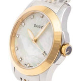  Shop Authentic Gucci G Timeless Diamonds Mother of Pearl Dial Two Tone Mesh Bracelet Watch for Women - YA126513 - Luxxuri