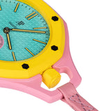 Swatch x AP Royal Pop Blue Dial Pink Leather lanyard Watch for Women - Otg Roz