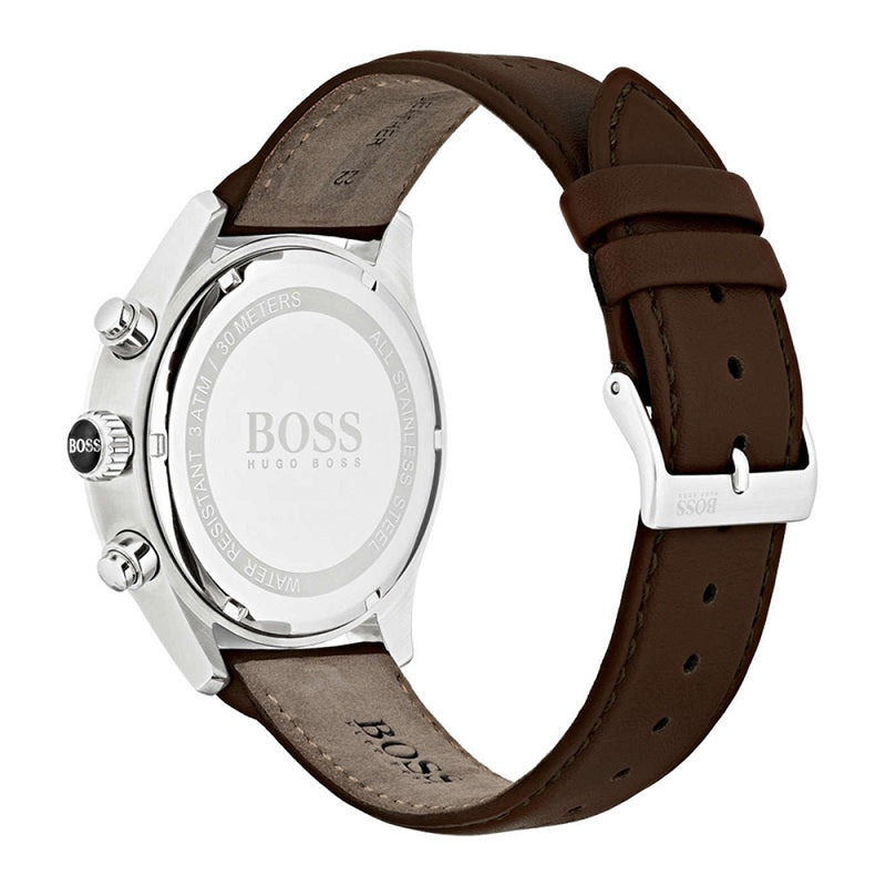  Shop Authentic Hugo Boss Grand Prix Grey Dial Brown Leather Strap Watch for Men -  1513476 - Luxxuri