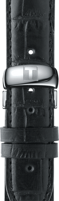 Tissot Automatics III Day Date Black Dial Black Leather Strap Watch For Men - T065.430.16.051.00