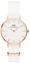  Shop Authentic Daniel Wellington Classic Petite Dover White Dial White Nylon Strap Watch For Women - DW00100313 - Luxxuri