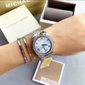  Shop Authentic Michael Kors Bryn Quartz Blue Dial Two Tone Steel Strap Watch For Women - MK6136 - Luxxuri