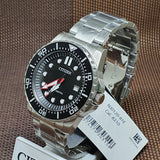  Shop Authentic Citizen Mechanical Black Dial Silver Steel Strap Watch For Men - NJ0120-81E - Luxxuri