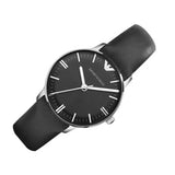  Shop Authentic Emporio Armani Classic Quartz Black Dial Black Leather Strap Watch For Women - AR1600 - Luxxuri