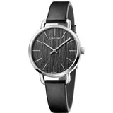 Shop Authentic Calvin Klein Even Black Dial Black Leather Strap Watch for Women - K7B231C1 - Luxxuri