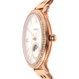  Shop Authentic Fossil Jacqueline Analog Moonphase Mother of Pearl White Dial Rose Gold Steel Strap Watch for Women - ES5165 - Luxxuri