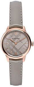 Shop Authentic Burberry The Classic Quartz Grey Dial Grey Leather Strap Watch For Women - BU10119 - Luxxuri
