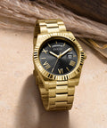  Shop Authentic Guess Connoisseur Black Dial Gold Steel Strap Watch for Men - GW0265G3 - Luxxuri
