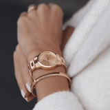  Shop Authentic Daniel Wellington Iconic Link Unitone Rose Gold Dial Rose Gold Steel Strap Watch For Women - DW00100401 - Luxxuri