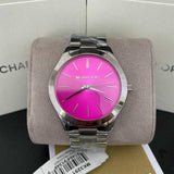  Shop Authentic Michael Kors Slim Runway Quartz Pink Dial Silver Steel Strap Watch For Women - MK3291 - Luxxuri