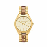  Shop Authentic Michael Kors Slim Runway Gold Dial Two Tone Steel Strap Watch for Women - MK4300 - Luxxuri