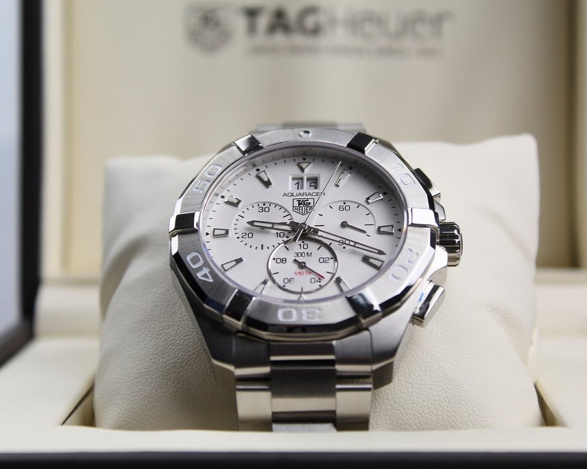  Shop Authentic Tag Heuer Aquaracer White Dial Silver Steel Strap Watch for Men - CAY1111.BA0927 - Luxxuri