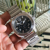  Shop Authentic Fossil Modern Machine Black Dial Silver Steel Strap Watch for Men - FS4926 - Luxxuri