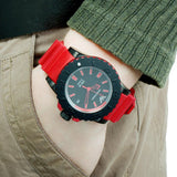  Shop Authentic Emporio Armani Sportivo Quartz Black Dial Red Rubber Strap Watch For Men - AR6101 - Luxxuri