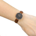  Shop Authentic Daniel Wellington Classic Petite St Mawes Black Dial Brown Leather Strap Watch For Women - DW00100225 - Luxxuri