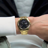  Shop Authentic Guess Connoisseur Black Dial Gold Steel Strap Watch for Men - GW0265G3 - Luxxuri