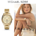  Shop Authentic Michael Kors Byrn Quartz Gold Dial Gold Steel Strap Watch For Women - MK6134 - Luxxuri