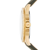  Shop Authentic Michael Kors Mini Everest Crystals White Dial Green Leather Strap Watch for Women - MK4720 - Luxxuri