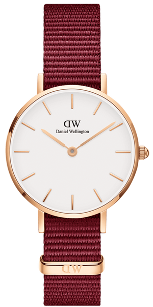  Shop Authentic Daniel Wellington Roselyn 3A Petite White Dial Red NATO Strap Watch For Women - DW00100293 - Luxxuri