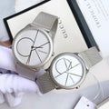  Shop Authentic Calvin Klein Minimal White Dial Silver Mesh Bracelet Watch for Women - K3M5215X - Luxxuri